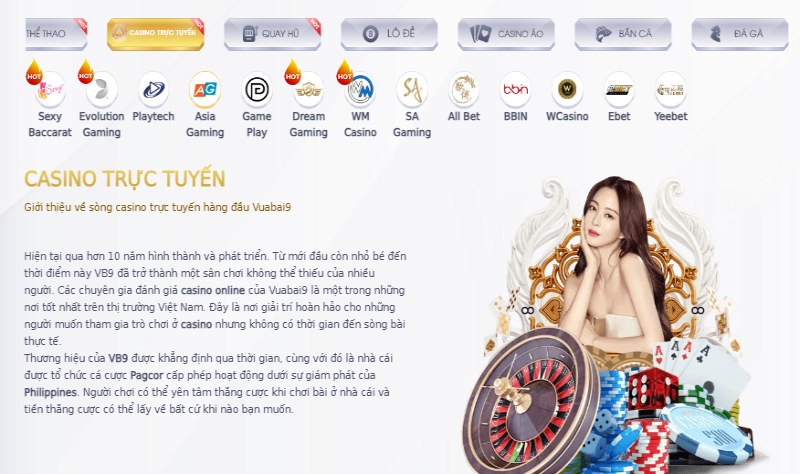 Livecasino Vua bài 9 đẳng cấp, chuyên nghiệp